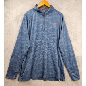 Barstool‎ Sports Jacket Mens XXL Blue Camo 1/4 Zip Pullover UNRL Golf